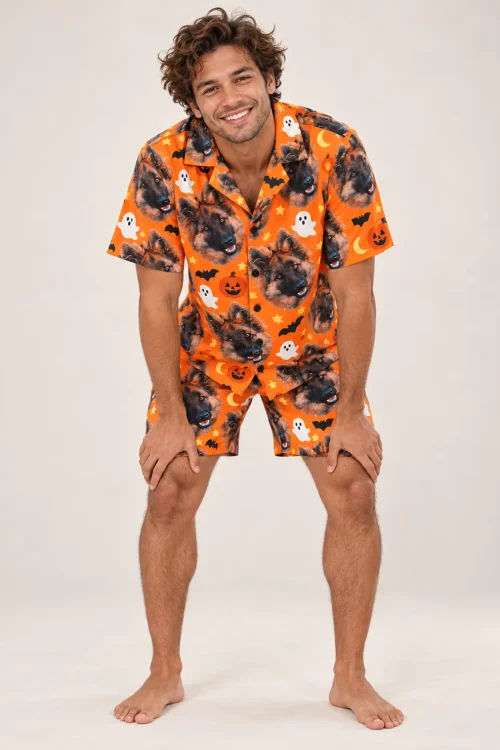Men's Halloween Pajama Set with Your Pet's Face
