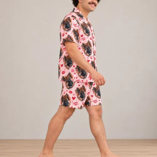 Men's Valentine's Pajama Set with Your Pet's Face