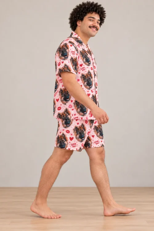 Men's Valentine's Pajama Set with Your Pet's Face