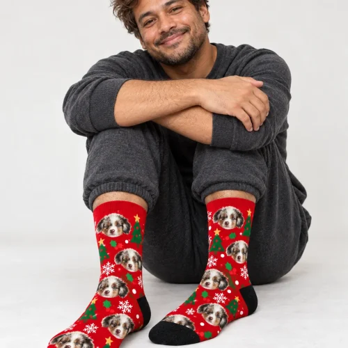 Personalized Christmas Socks with Your Pet's Face