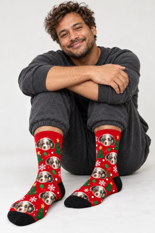 Personalized Christmas Socks with Your Pet's Face