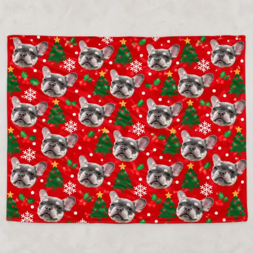 Custom Pet Face Fleece Blanket