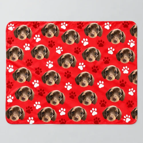 Custom Pet Face Sherpa Blanket