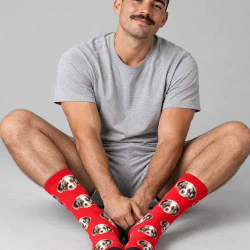 Socks with Faces on Them, Red