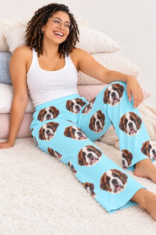Custom Saint Bernard Pajama Pants for Women